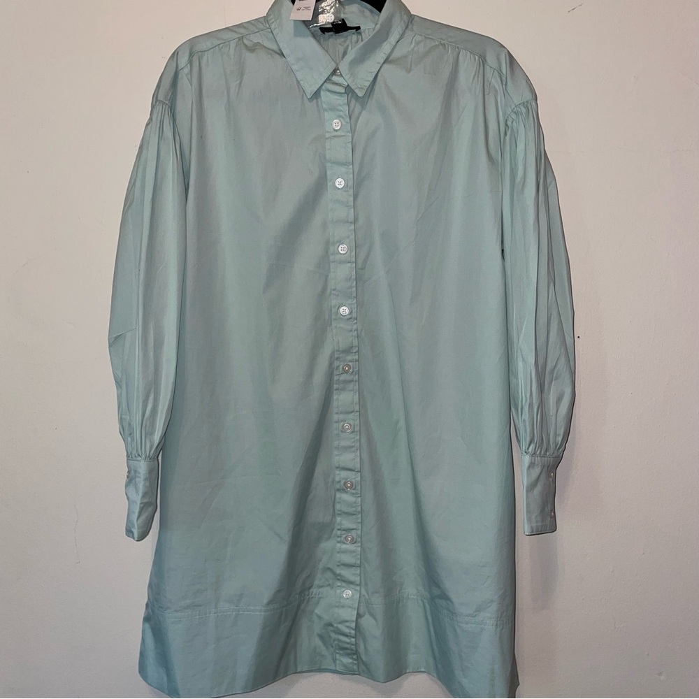 J Crew mint green shirt dress